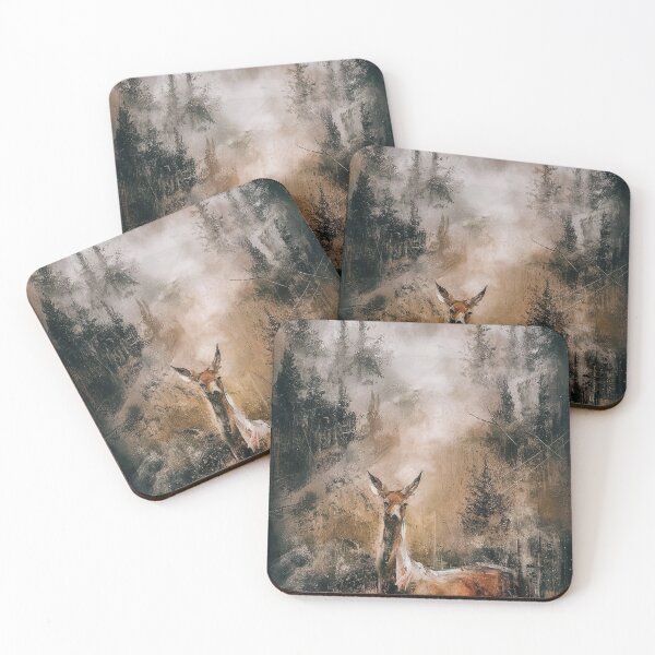 Item preview, Deer in a foggy forest designed and sold by Tajdi.