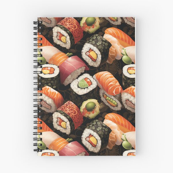Item preview,  Pattern with appetizing sushi. Rolls with rice and fish. Stylized Japanese sushi. designed and sold by SculpterioShop.