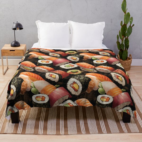 Item preview,  Pattern with appetizing sushi. Rolls with rice and fish. Stylized Japanese sushi. designed and sold by SculpterioShop.