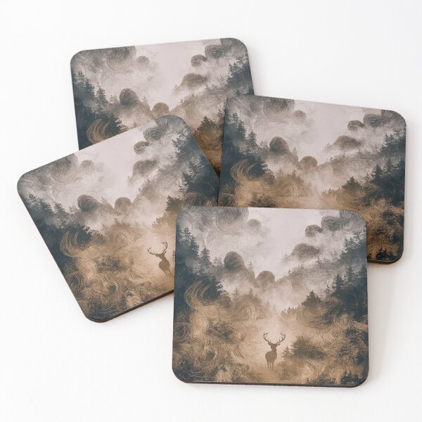 Item preview, Deer in a foggy forest designed and sold by Tajdi.