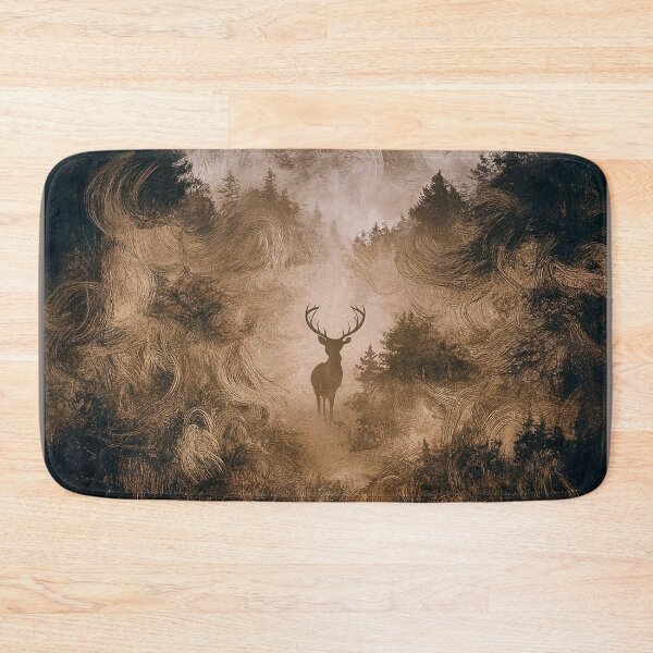 Item preview, Deer in a foggy forest designed and sold by Tajdi.
