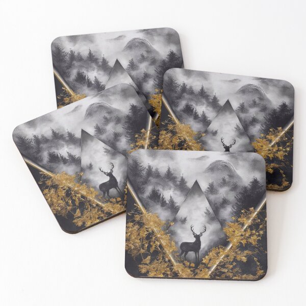 Item preview, Deer in a foggy forest designed and sold by Tajdi.