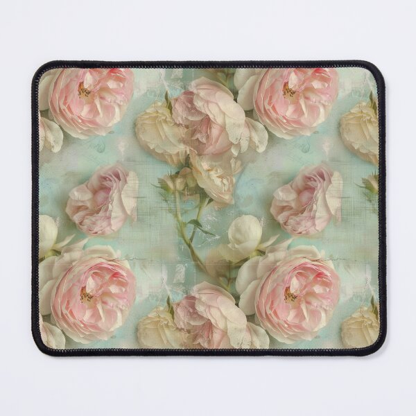 Item preview, Pink and Teal Shabby Chic Faded Antique Moody Floral Victorian Style designed and sold by AmandaArcane.