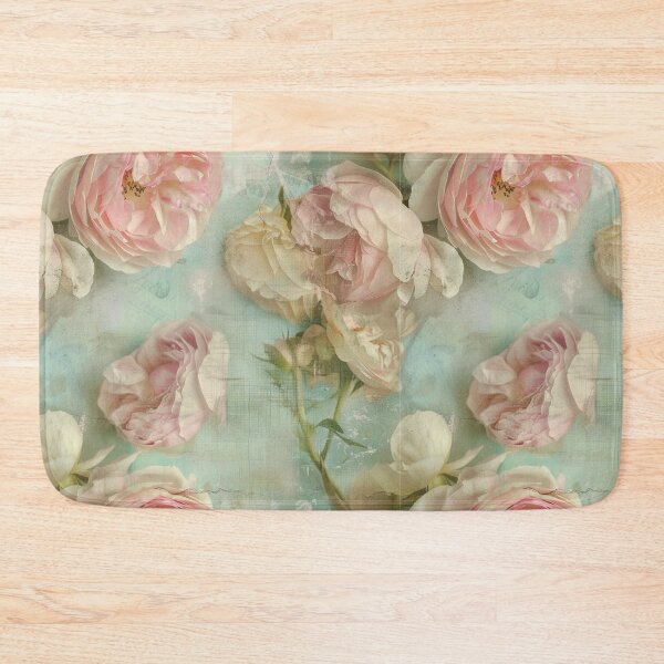 Item preview, Pink and Teal  Shabby Chic Faded Antique Moody Floral Victorian Style designed and sold by AmandaArcane.