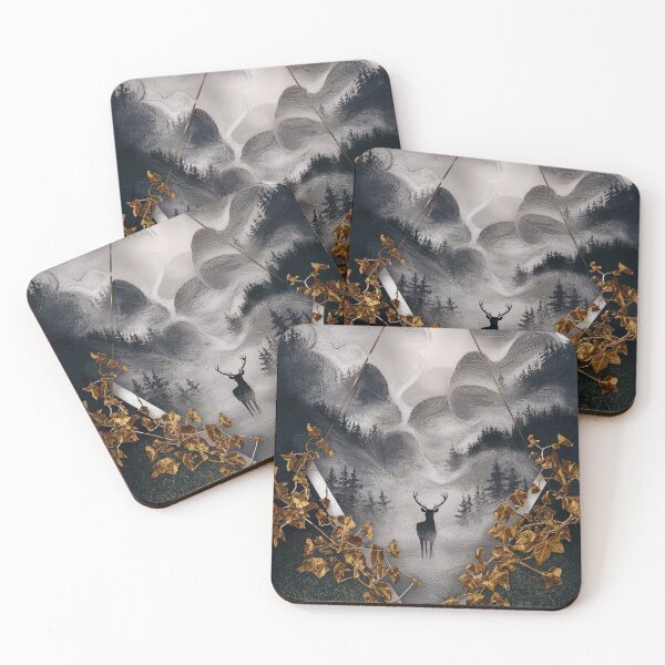 Item preview, Deer in a foggy forest designed and sold by Tajdi.