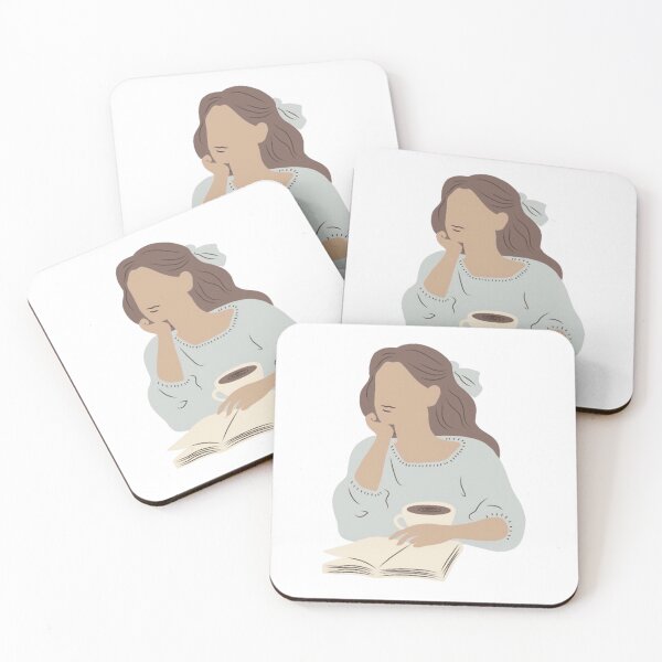 Item preview, Girl with Book and Coffee designed and sold by jennysselling.