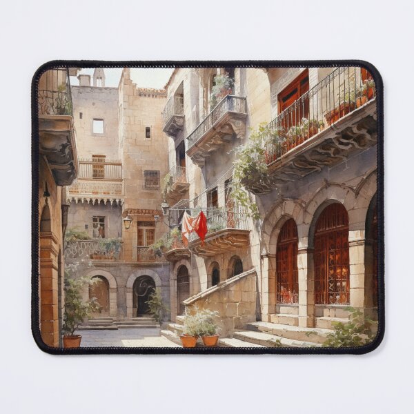 Item preview, A Watercolor Design of the Gothic Quarter (Barri Gòtic) - Barcelona - Spain designed and sold by Sketch-Shack.