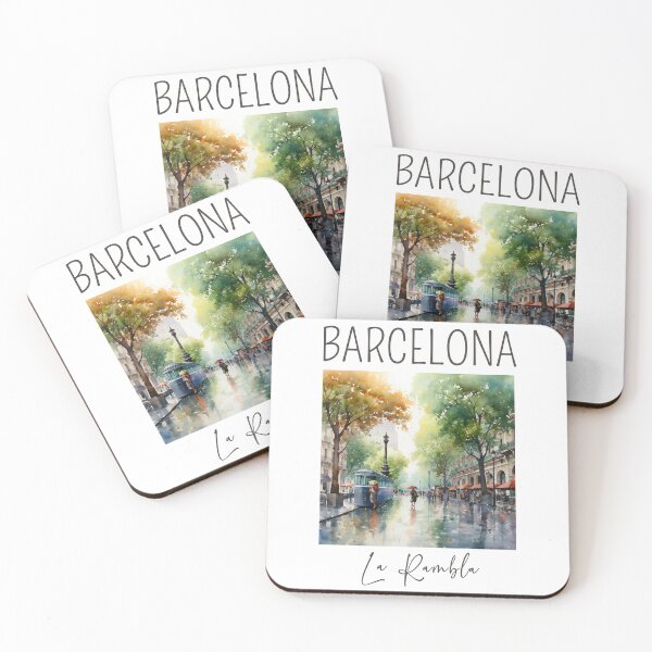 Item preview, A Watercolor Design of the La Rambla - Barcelona - Spain designed and sold by Sketch-Shack.