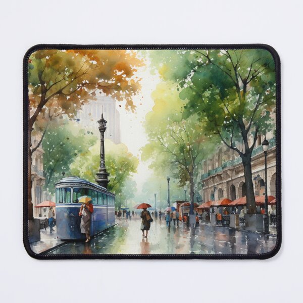 Item preview, A Watercolor Design of the La Rambla - Barcelona - Spain designed and sold by Sketch-Shack.