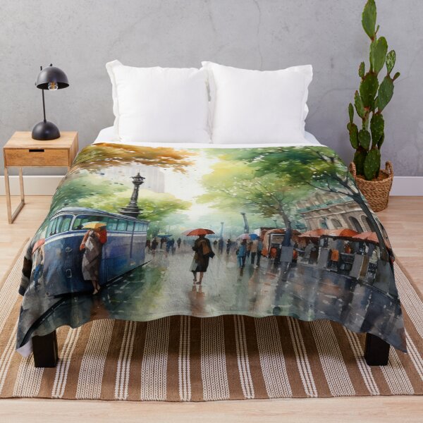 Item preview, A Watercolor Design of the La Rambla - Barcelona - Spain designed and sold by Sketch-Shack.