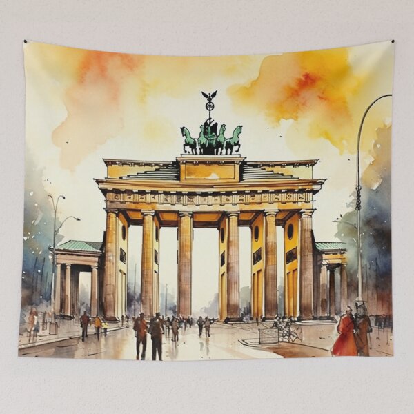 Item preview, A Watercolor Design of the Brandenburg Gate - Berlin - Germany designed and sold by Sketch-Shack.