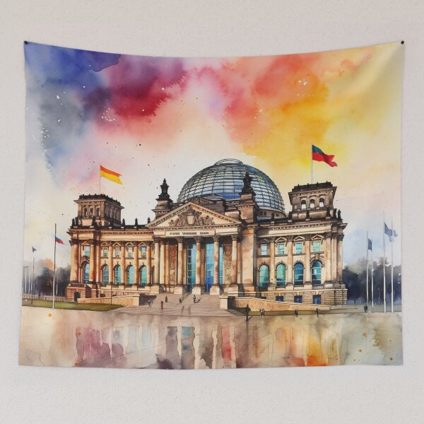 Item preview, A Watercolor Design of the Reichstag Building - Berlin - Germany designed and sold by Sketch-Shack.