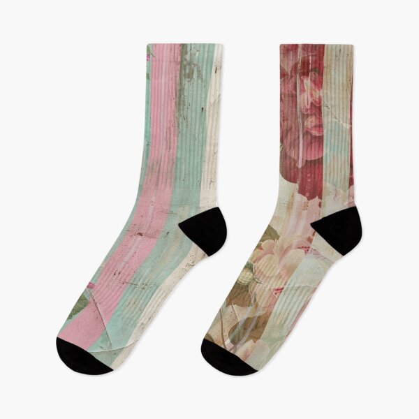 Item preview, Dainty and Demure Flowers and Stripes Shabby Chic Faded Antique Moody Floral Victorian Style designed and sold by AmandaArcane.