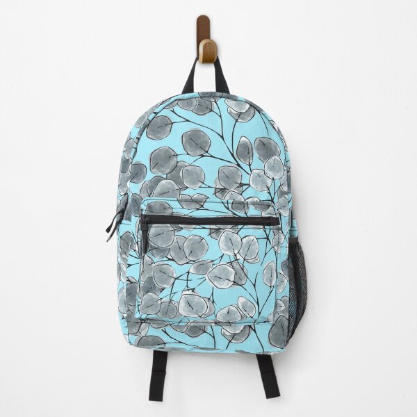 Item preview, Red Box Eucalypt Leaves on Sky Blue designed and sold by studio2940.