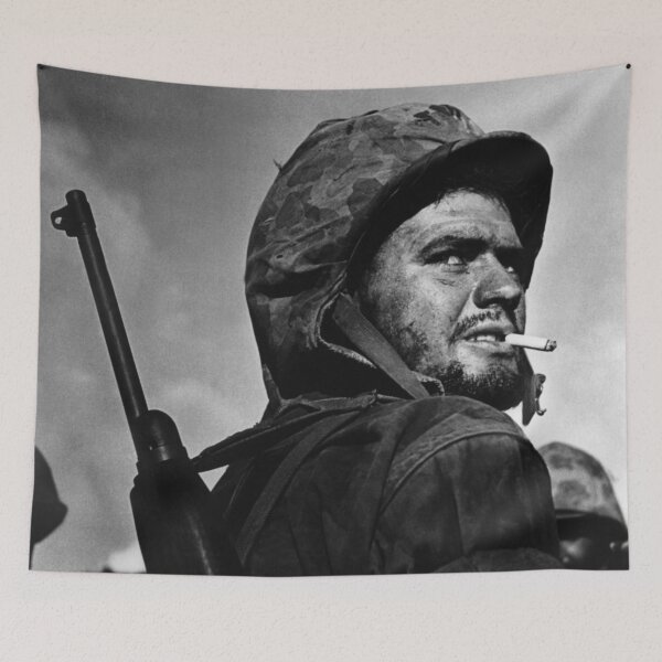 Item preview, Marine smoking World War Two designed and sold by Floppa Empire.