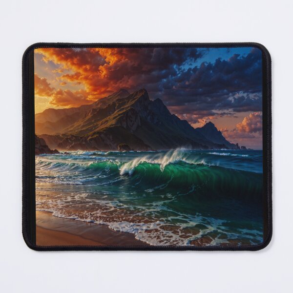 Item preview, The Doleron Mountains At Sunset Beautiful AI Concept Art by Xzendor7 designed and sold by Xzendor7 Digital Art Creations.