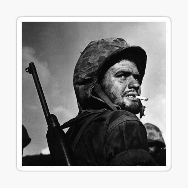 Item preview, Marine smoking World War Two designed and sold by Floppa Empire.