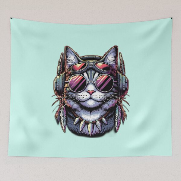 Item preview, Funny Hippie Cat designed and sold by AnalajiaDesigns.