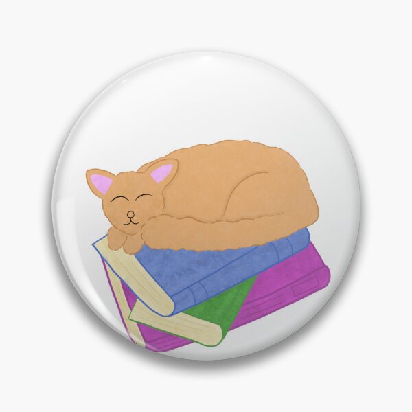 Item preview, Cat sleeping on books designed and sold by AFloatingAcorn.