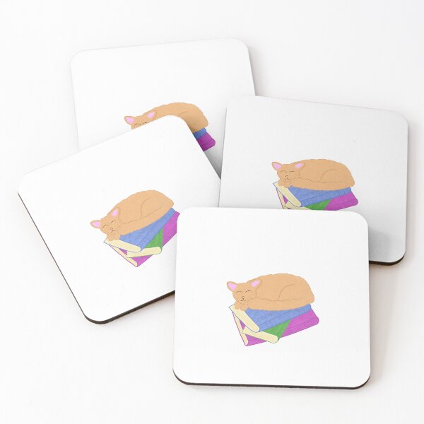 Item preview, Cat sleeping on books designed and sold by AFloatingAcorn.