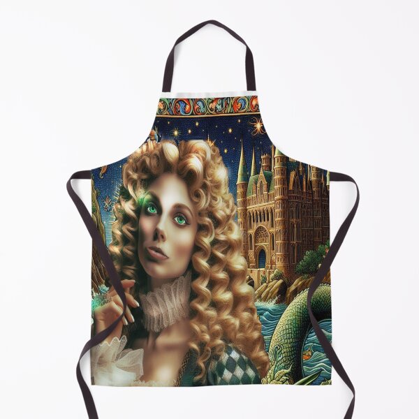 Item preview, Mélusine, fairy and snake, in front of one of the castles she built in one night designed and sold by Valérie Ozanon.