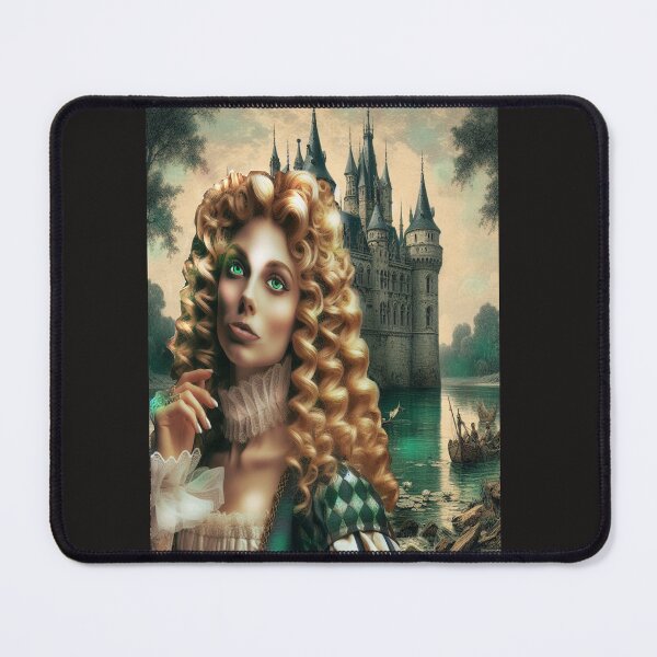 Item preview, Mélusine, fairy and snake, in front of one of the castles she built in one night designed and sold by Valérie Ozanon.