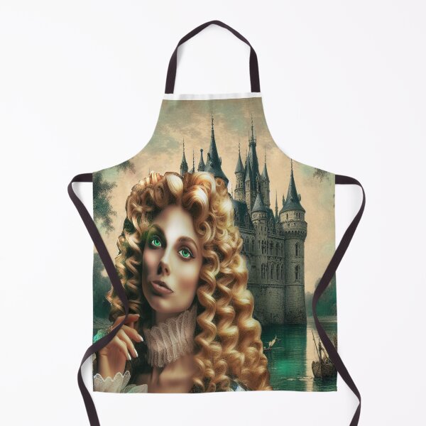 Item preview, Mélusine, fairy and snake, in front of one of the castles she built in one night designed and sold by Valérie Ozanon.