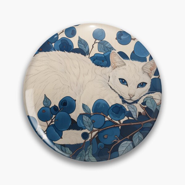 Item preview, Cat in the Blueberry Bush Block Print designed and sold by wyntera.