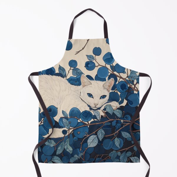 Item preview, Cat in the Blueberry Bush Block Print designed and sold by wyntera.