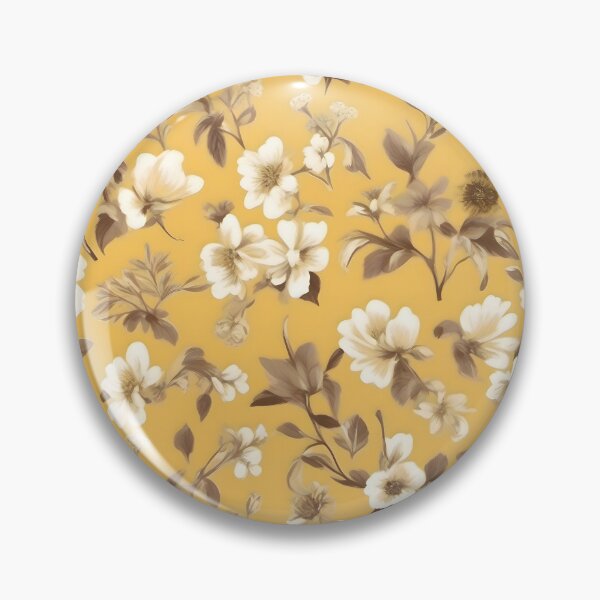 Item preview, White Floral Pattern With Yellow Flower Wallpaper designed and sold by MrKATORSKI.