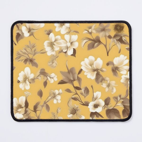 Item preview, White Floral Pattern With Yellow Flower Wallpaper designed and sold by MrKATORSKI.