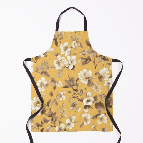 Item preview, White Floral Pattern With Yellow Flower Wallpaper designed and sold by MrKATORSKI.