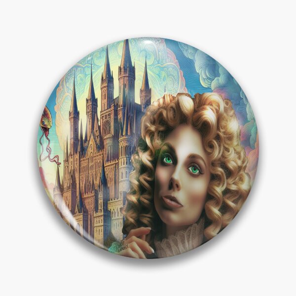 Item preview,  Mélusine, fairy and snake, in front of one of the castles she built in one night designed and sold by Valérie Ozanon.