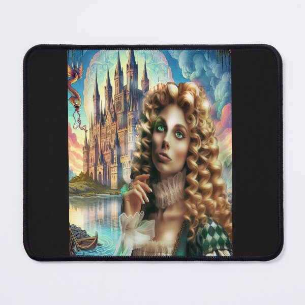 Item preview, Mélusine, fairy and snake, in front of one of the castles she built in one night designed and sold by Valérie Ozanon.