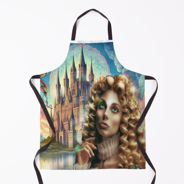 Item preview, Mélusine, fairy and snake, in front of one of the castles she built in one night designed and sold by Valérie Ozanon.