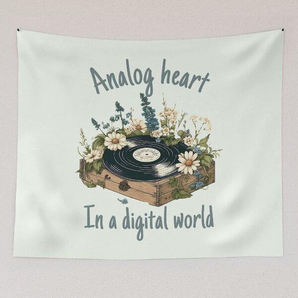 Item preview, Vintage Vinyl Record & Floral Box Art - Cottagecore Aesthetic Design designed and sold by Unitepeople.