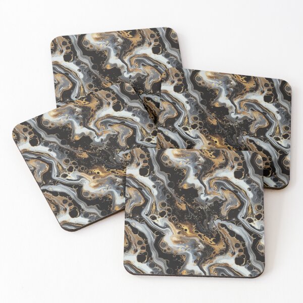Item preview, Black White Gold Abstract Pattern  designed and sold by lilacance.