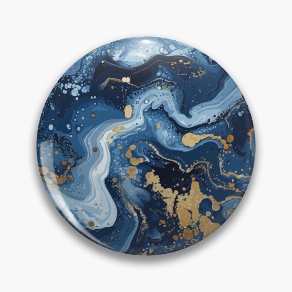Item preview, Navy Blue White Gold Abstract Pattern designed and sold by lilacance.