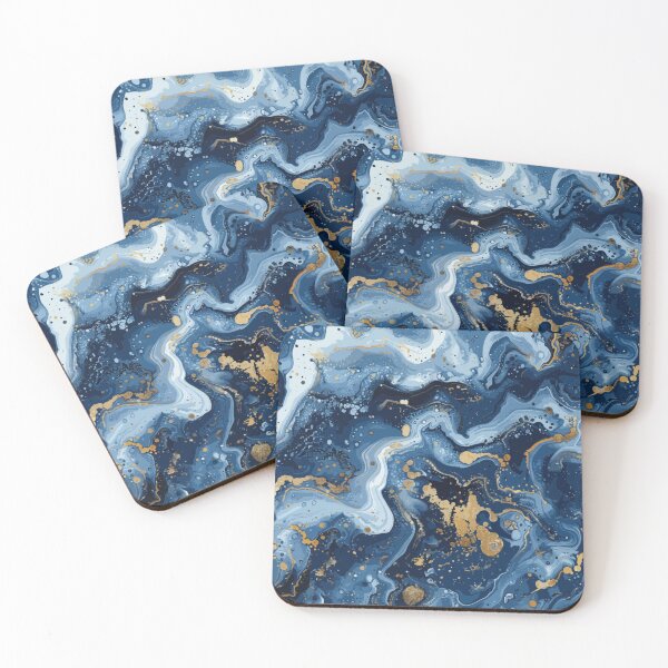 Item preview, Navy Blue White Gold Abstract Pattern designed and sold by lilacance.
