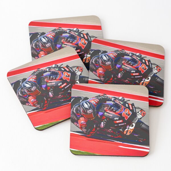 Item preview, Maverick Viñales going flat through a corner on his 2024 MotoGP motorcycle abstract designed and sold by Rodissimus1984.