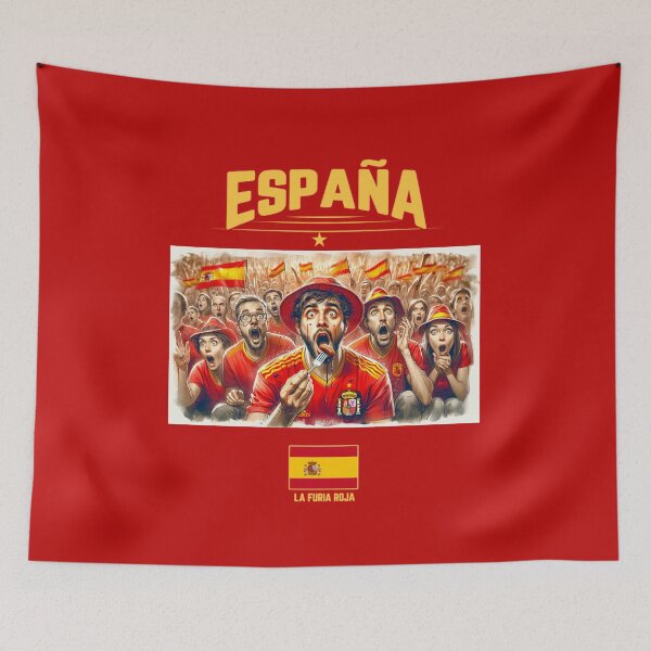 Item preview, Spanish Fans Euro24, sausage on a Fork. Spain designed and sold by Get-Forked.