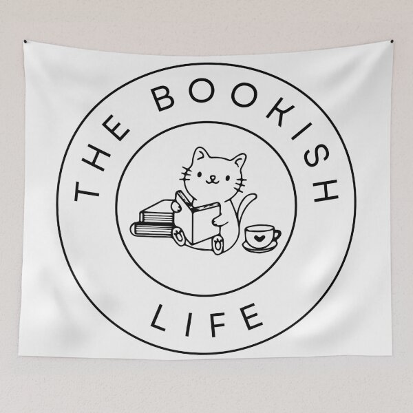 Item preview, The Bookish Life Cat with Tea designed and sold by TheBookishLife.