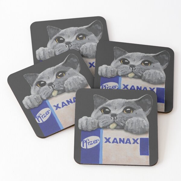 Item preview, Tattoo Cat on Xanax box  designed and sold by Mary Xan.