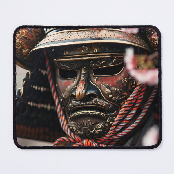 Item preview, Tradition's Strength: Close-up of a Samurai Warrior in Full Gear designed and sold by Mullet Monkey.