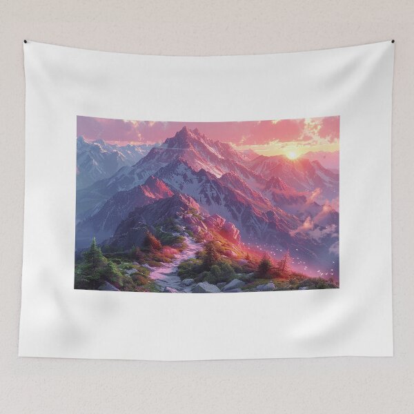 Item preview, Sunrise Hike through Vibrant Red and Maroon Mountain Ranges designed and sold by Shirtastically.