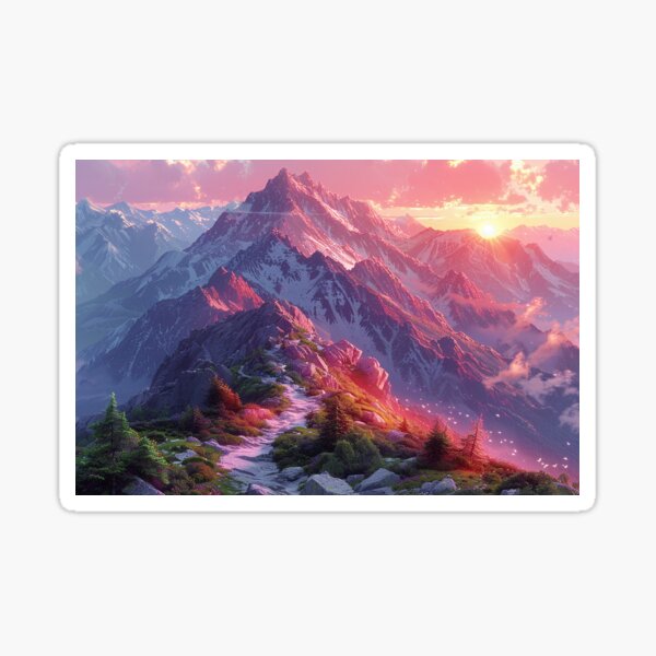 Item preview, Sunrise Hike through Vibrant Red and Maroon Mountain Ranges designed and sold by Shirtastically.
