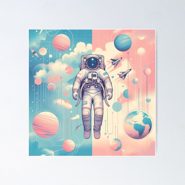 Item preview, Drifting in Dreams: An Aesthetic Design of an Astronaut Floating designed and sold by StickerStudio27.
