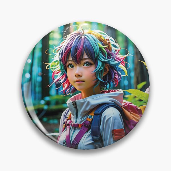 Item preview, Colorful hair girl in an enchanted forest designed and sold by ninabynina.