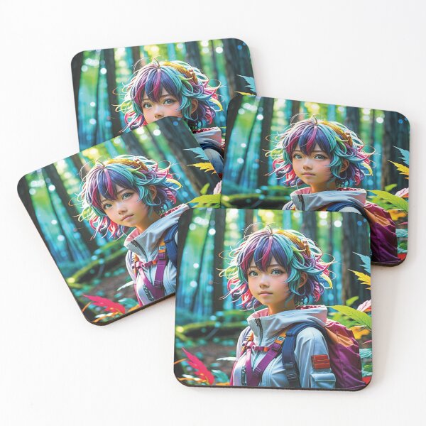 Item preview, Colorful hair girl in an enchanted forest designed and sold by ninabynina.