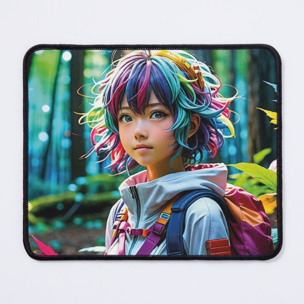 Item preview, Colorful hair girl in an enchanted forest designed and sold by ninabynina.